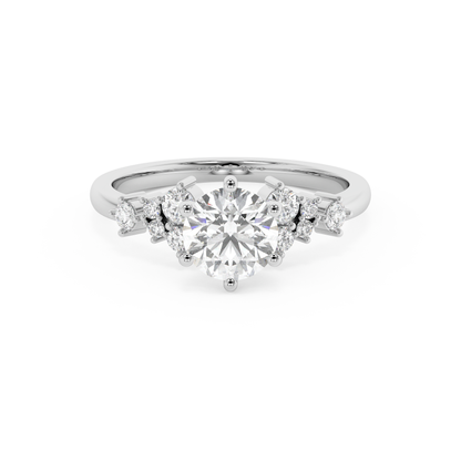 Emerald Solitaire Lab Grown Diamond Engagement Ring