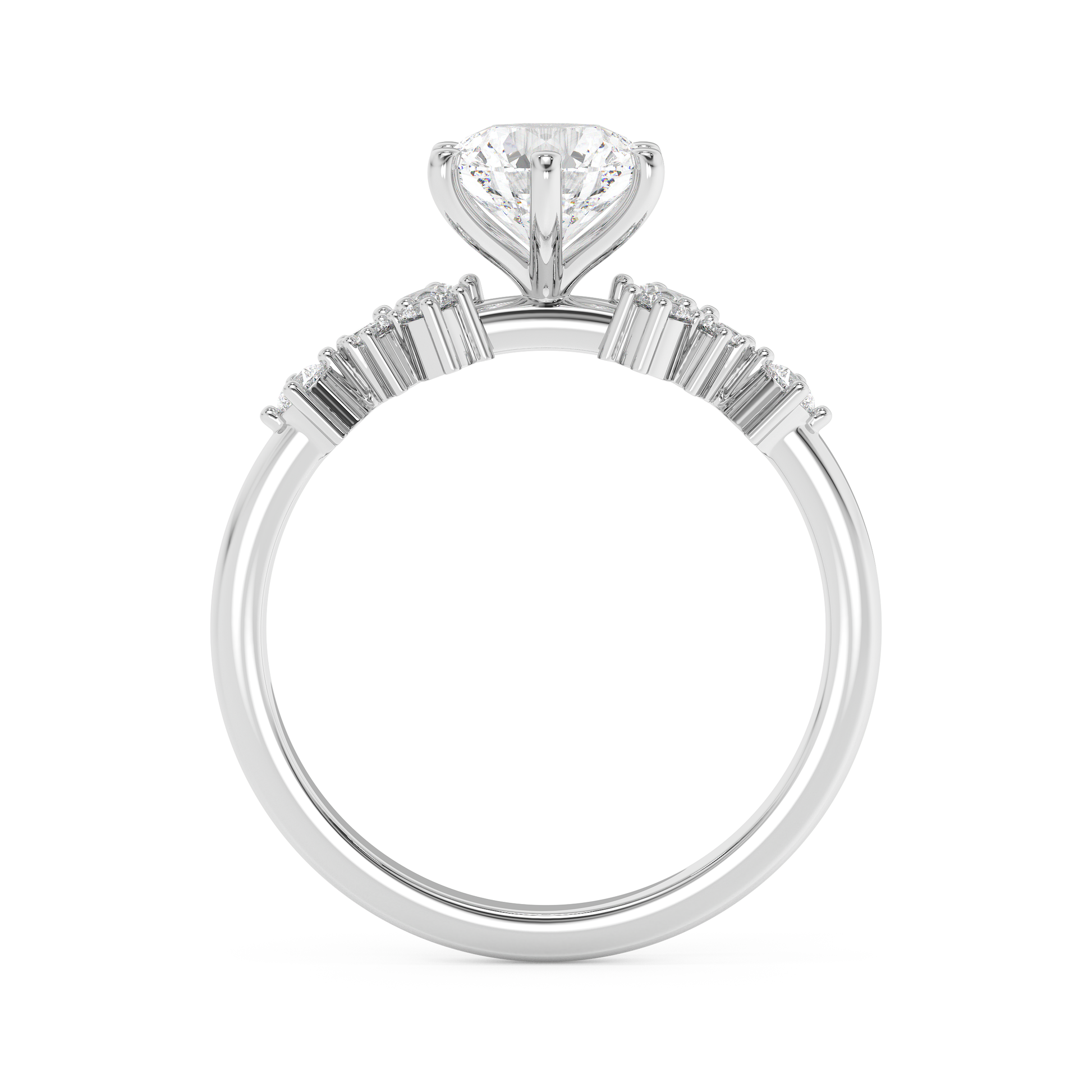 Emerald Solitaire Lab Grown Diamond Engagement Ring