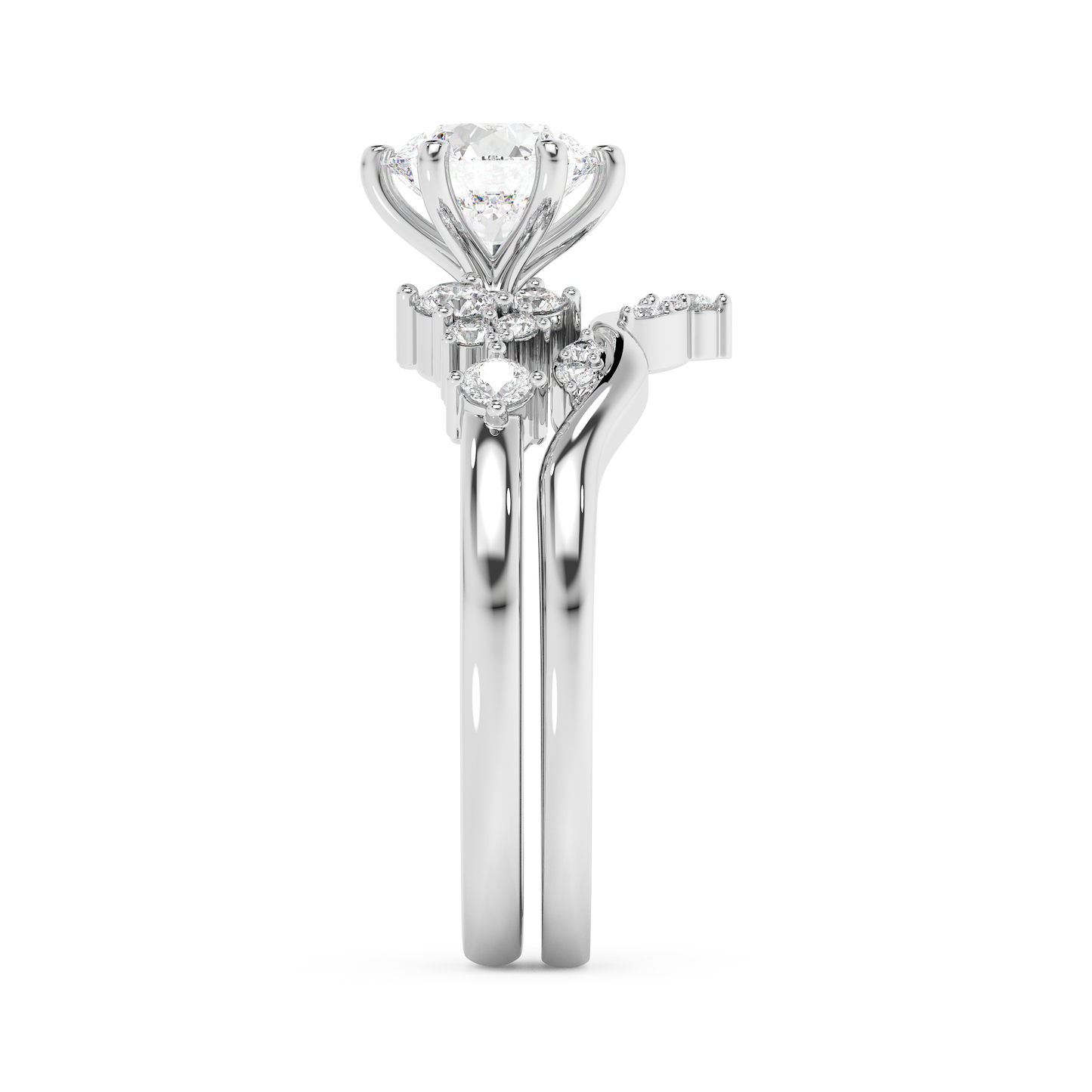 Emerald Solitaire Lab Grown Diamond Engagement Ring