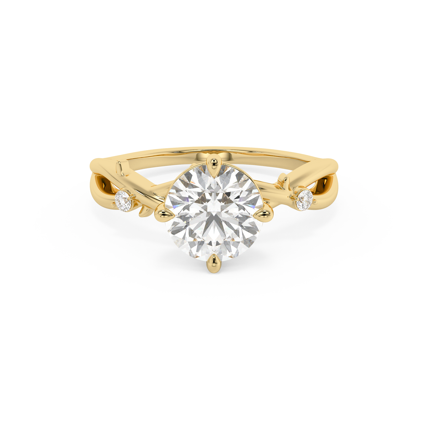 Emerald Solitaire Lab Grown Diamond Engagement Ring