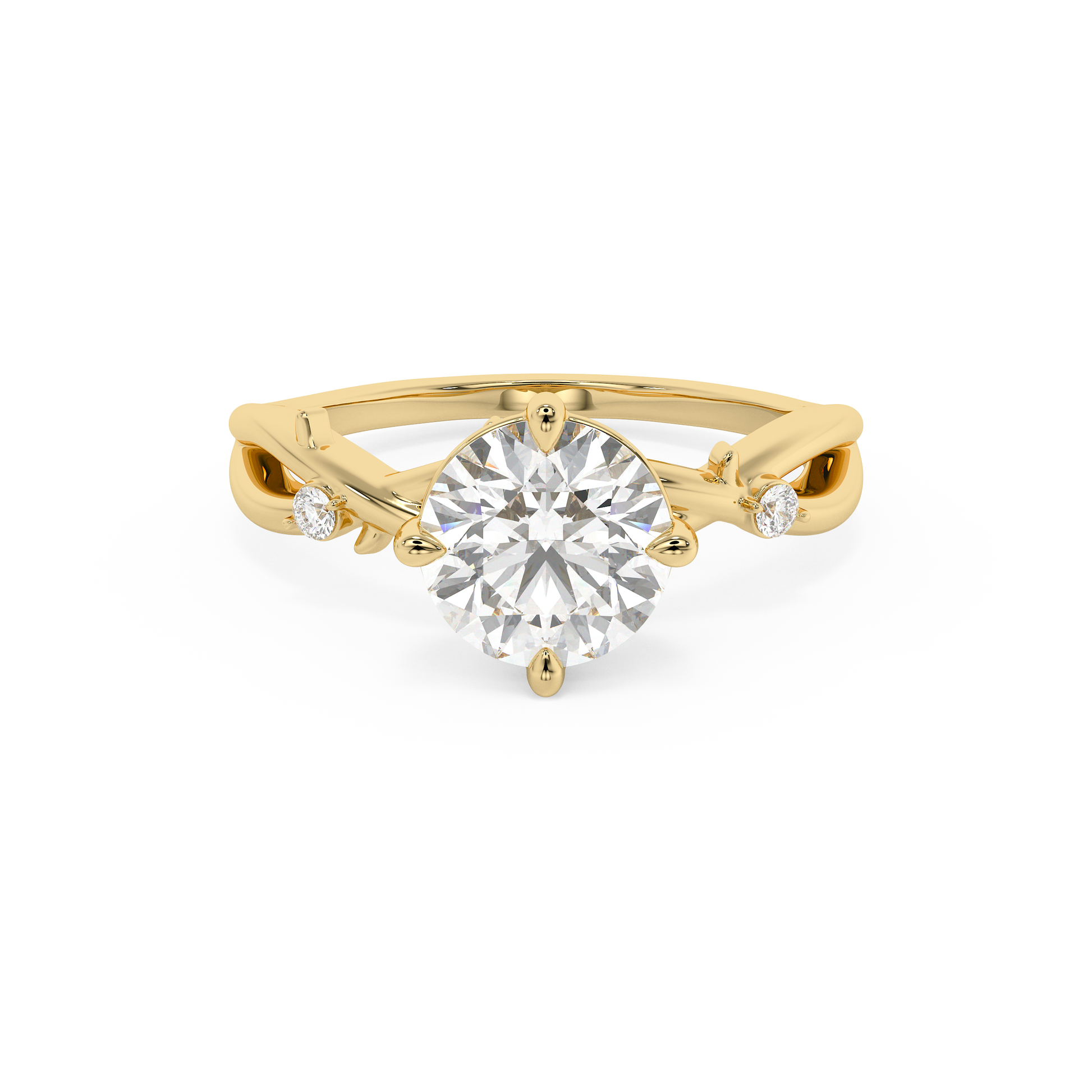 Emerald Solitaire Lab Grown Diamond Engagement Ring