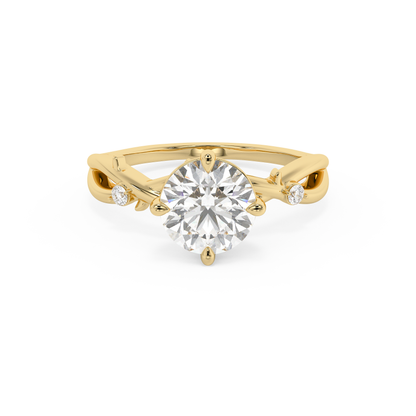 Emerald Solitaire Lab Grown Diamond Engagement Ring