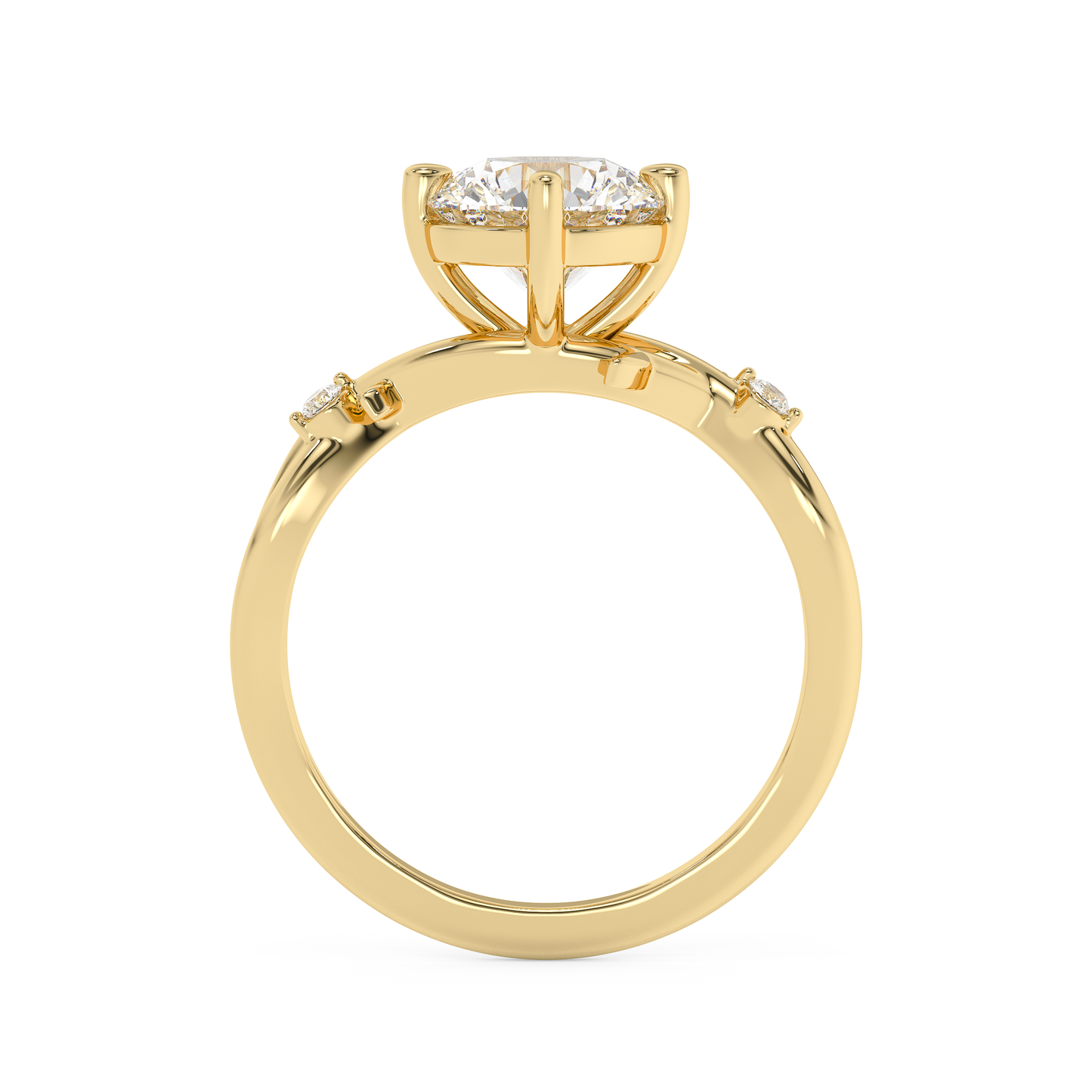 Emerald Solitaire Lab Grown Diamond Engagement Ring