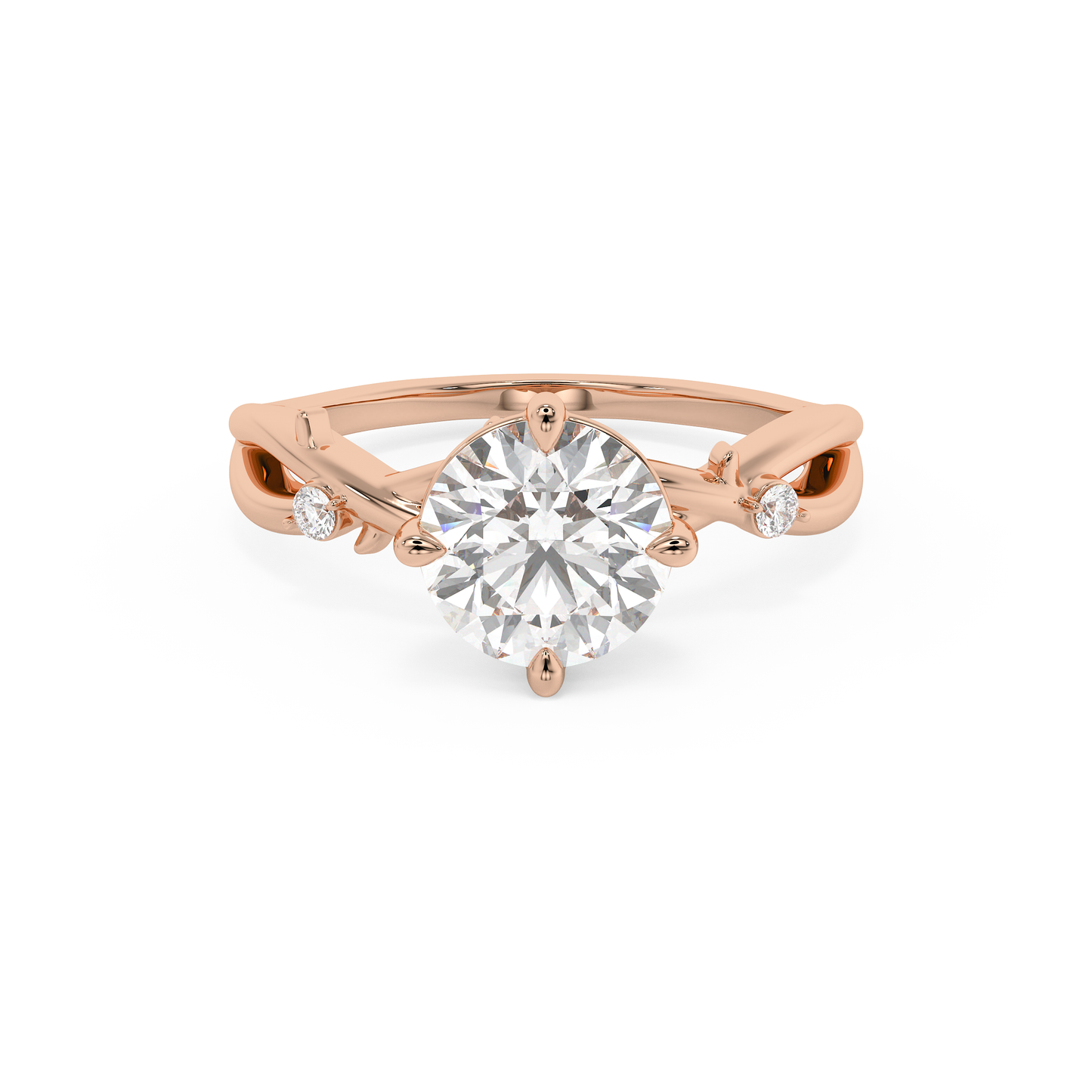 Emerald Solitaire Lab Grown Diamond Engagement Ring