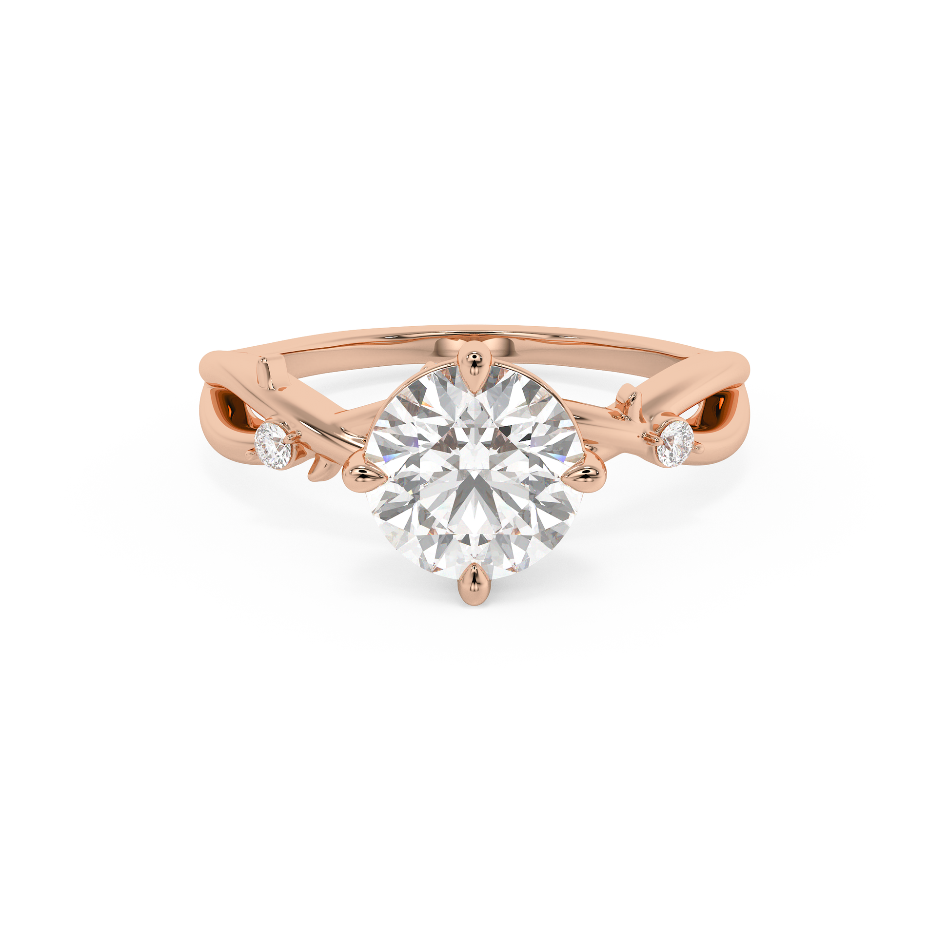 Emerald Solitaire Lab Grown Diamond Engagement Ring