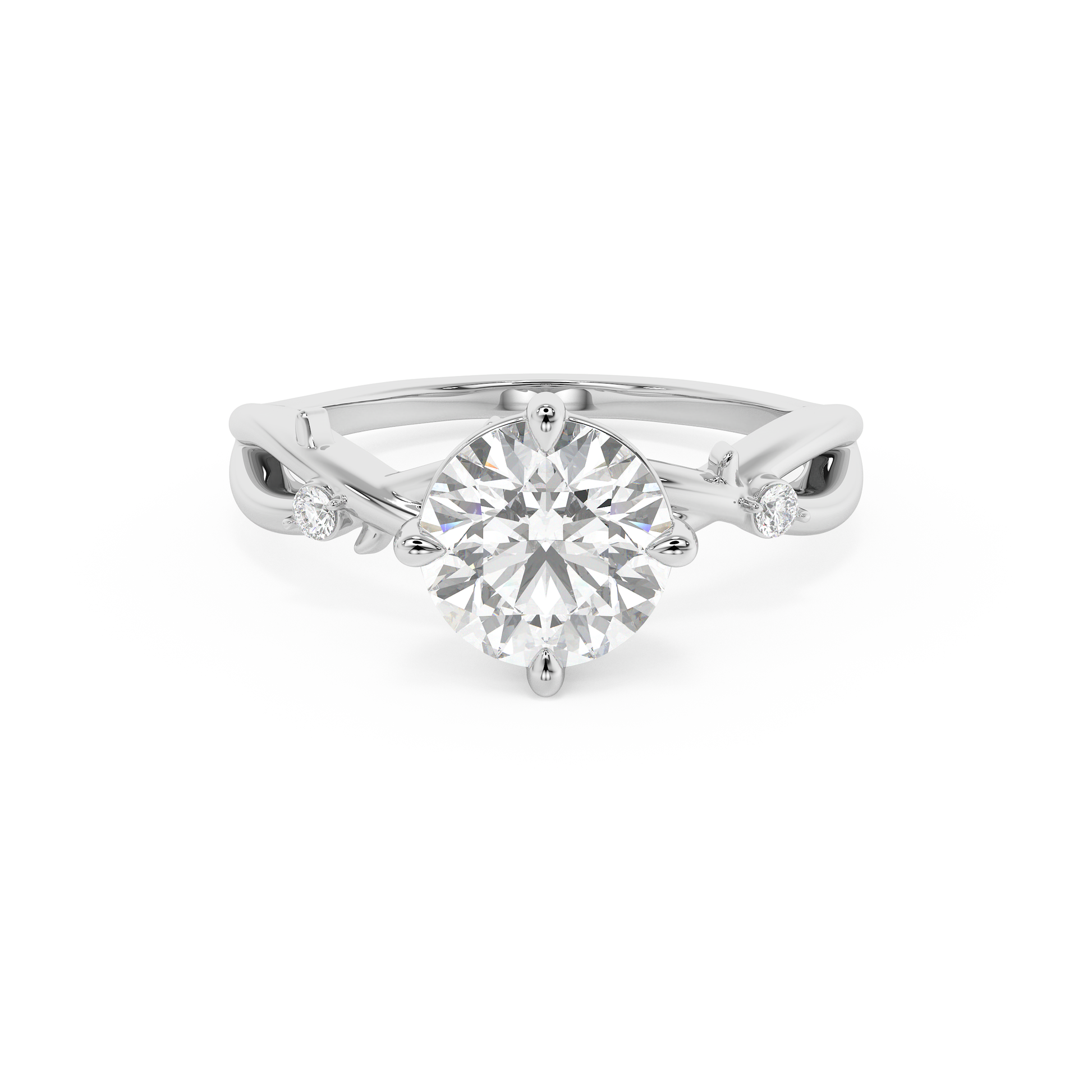 Emerald Solitaire Lab Grown Diamond Engagement Ring