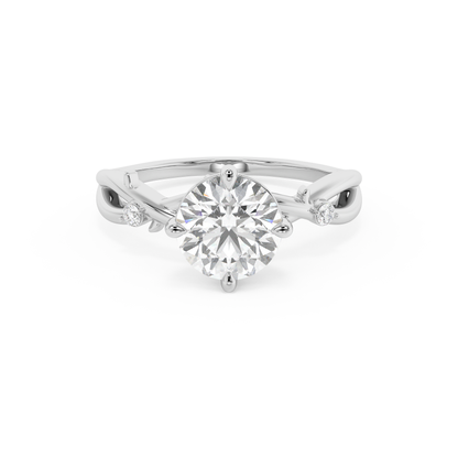 Emerald Solitaire Lab Grown Diamond Engagement Ring