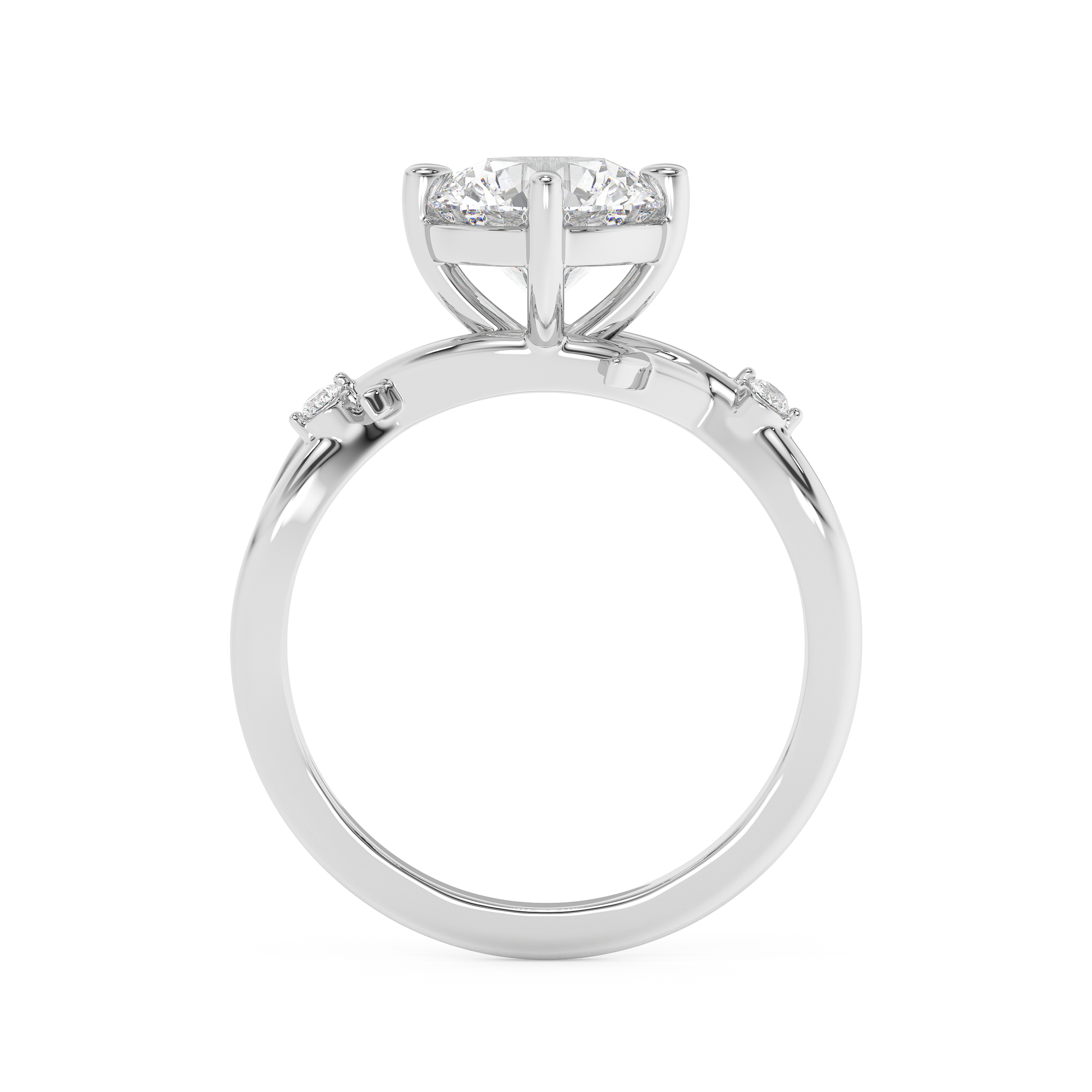 Emerald Solitaire Lab Grown Diamond Engagement Ring
