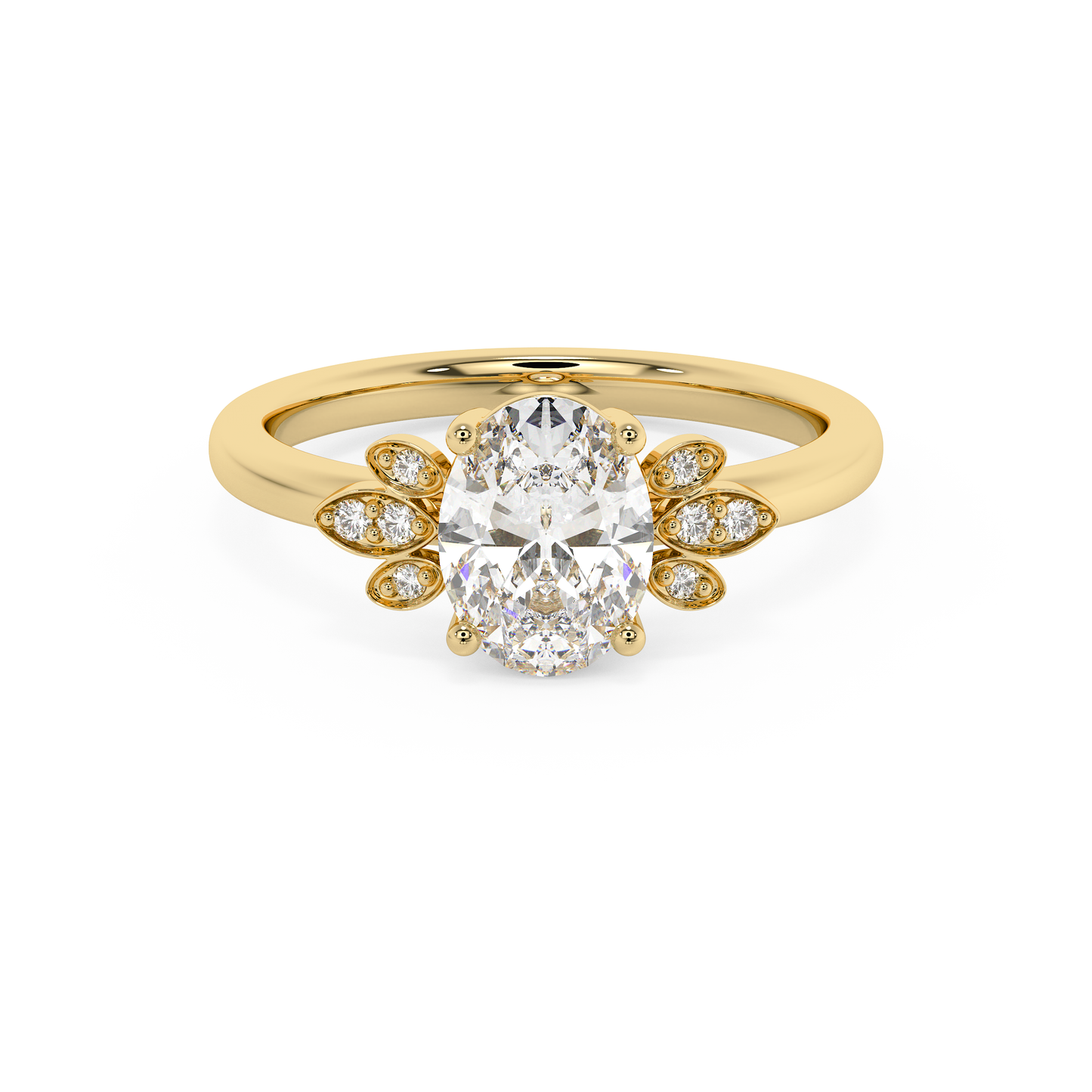 Emerald Solitaire Lab Grown Diamond Engagement Ring