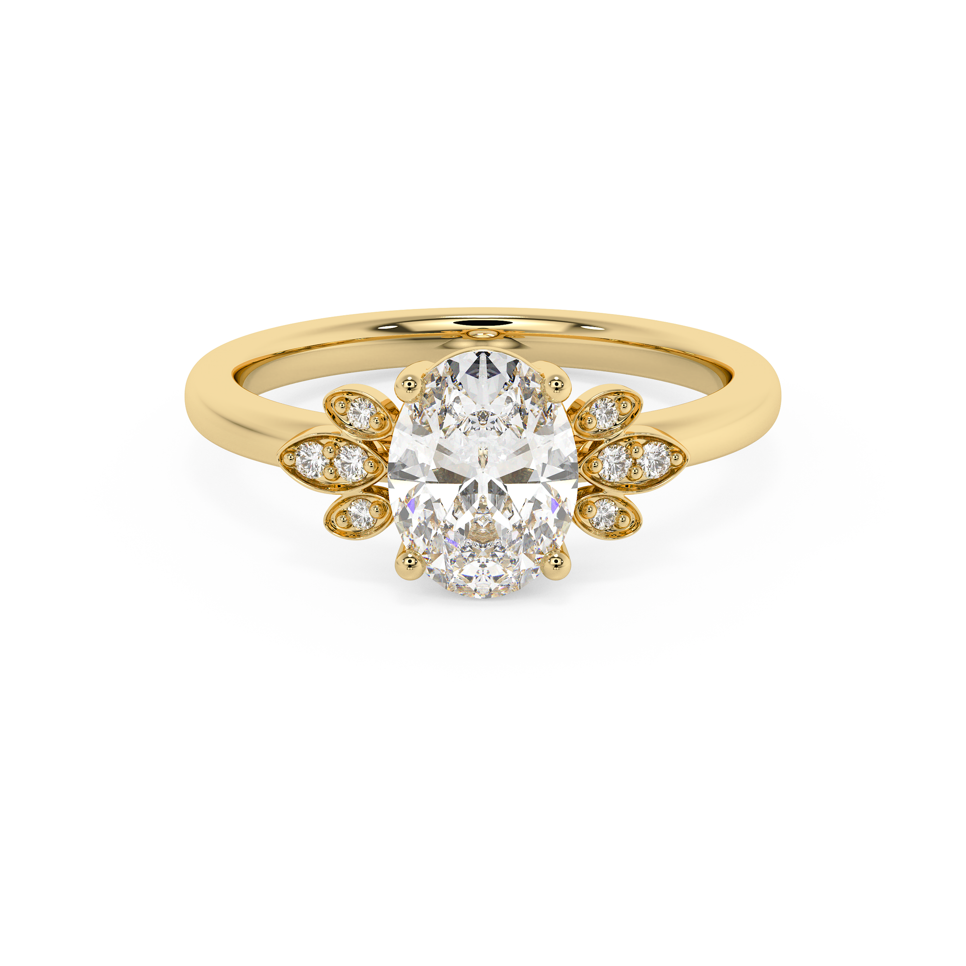 Emerald Solitaire Lab Grown Diamond Engagement Ring