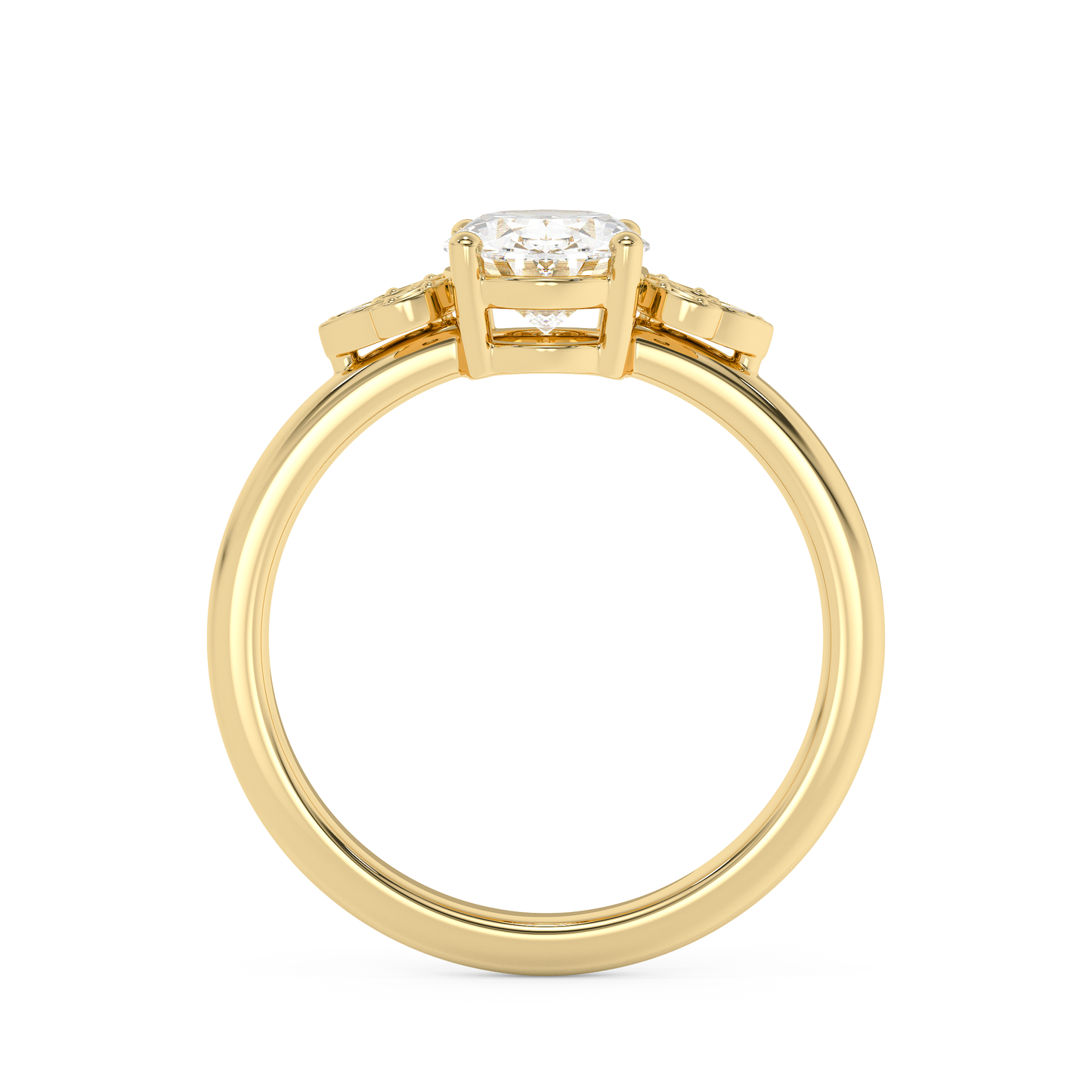 Emerald Solitaire Lab Grown Diamond Engagement Ring