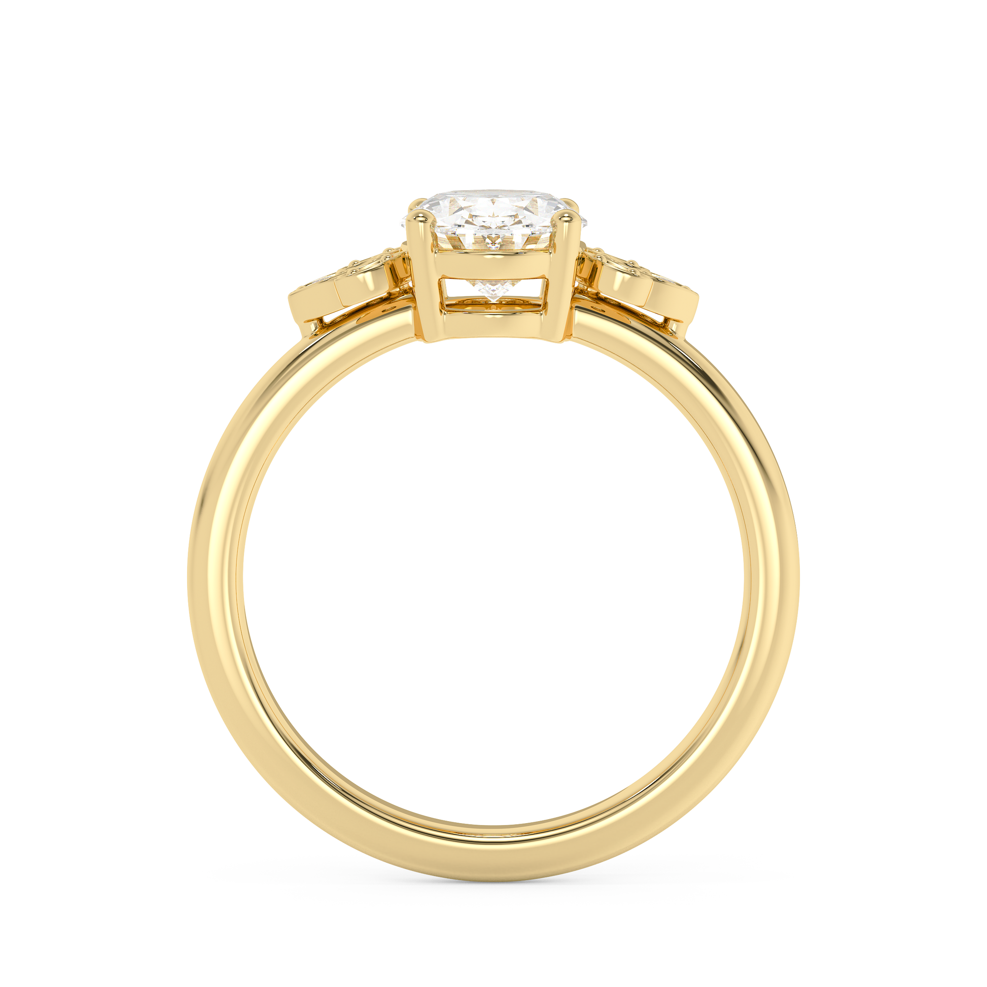 Emerald Solitaire Lab Grown Diamond Engagement Ring