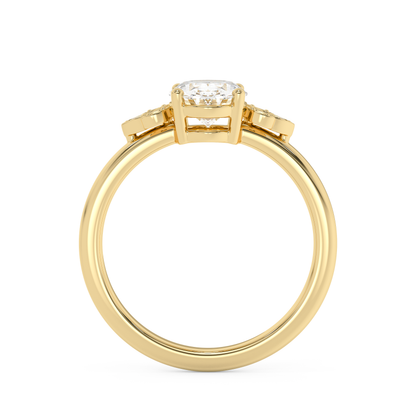 Emerald Solitaire Lab Grown Diamond Engagement Ring