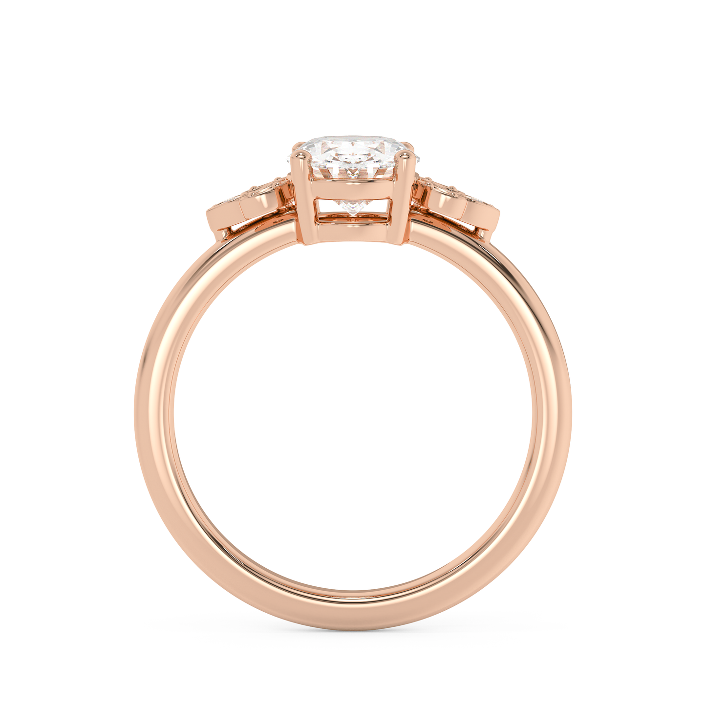 Emerald Solitaire Lab Grown Diamond Engagement Ring