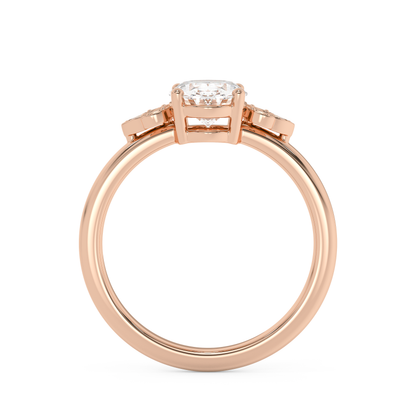 Emerald Solitaire Lab Grown Diamond Engagement Ring