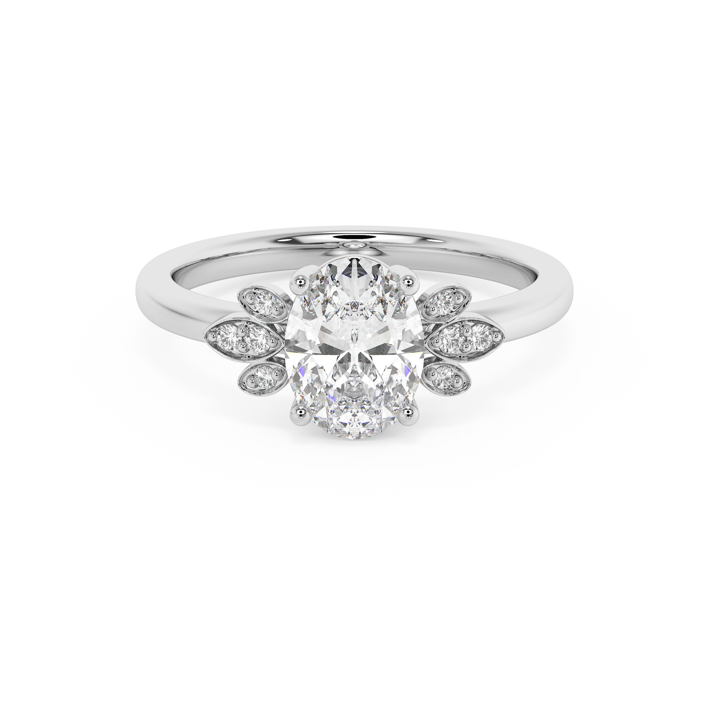 Emerald Solitaire Lab Grown Diamond Engagement Ring