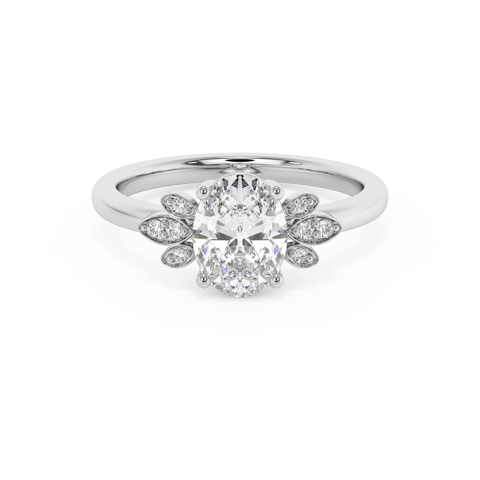 Emerald Solitaire Lab Grown Diamond Engagement Ring