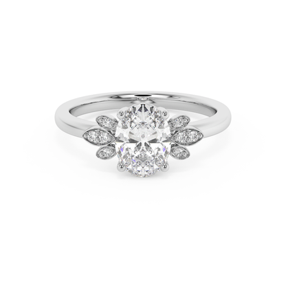 Emerald Solitaire Lab Grown Diamond Engagement Ring