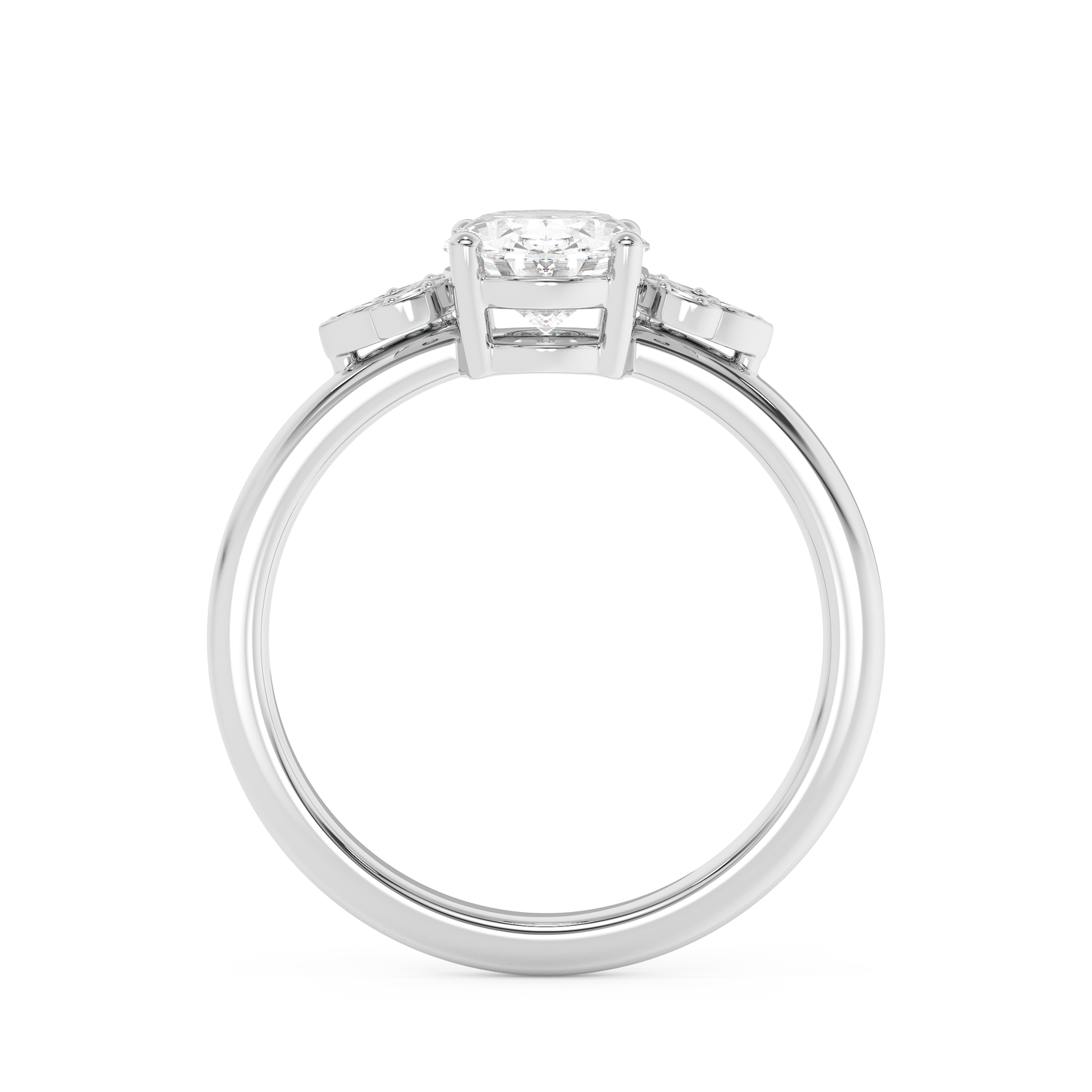 Emerald Solitaire Lab Grown Diamond Engagement Ring
