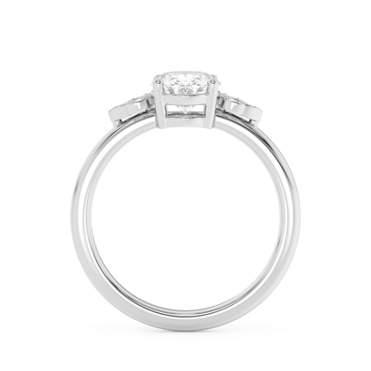 Emerald Solitaire Lab Grown Diamond Engagement Ring