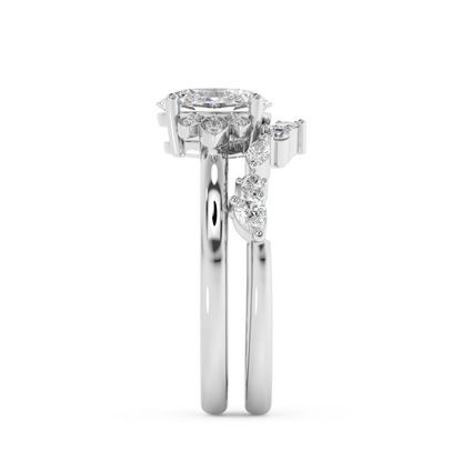 Emerald Solitaire Lab Grown Diamond Engagement Ring