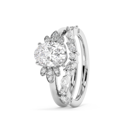 Emerald Solitaire Lab Grown Diamond Engagement Ring