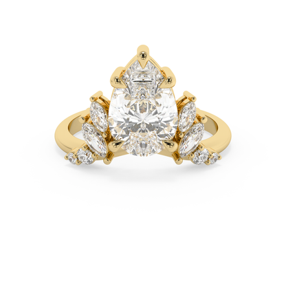 Emerald Solitaire Lab Grown Diamond Engagement Ring