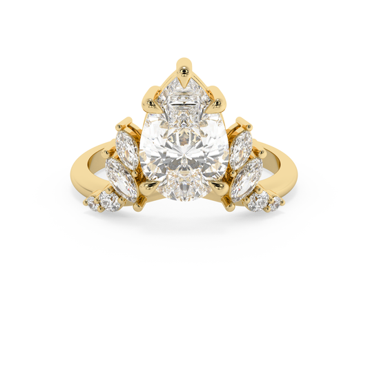 Emerald Solitaire Lab Grown Diamond Engagement Ring