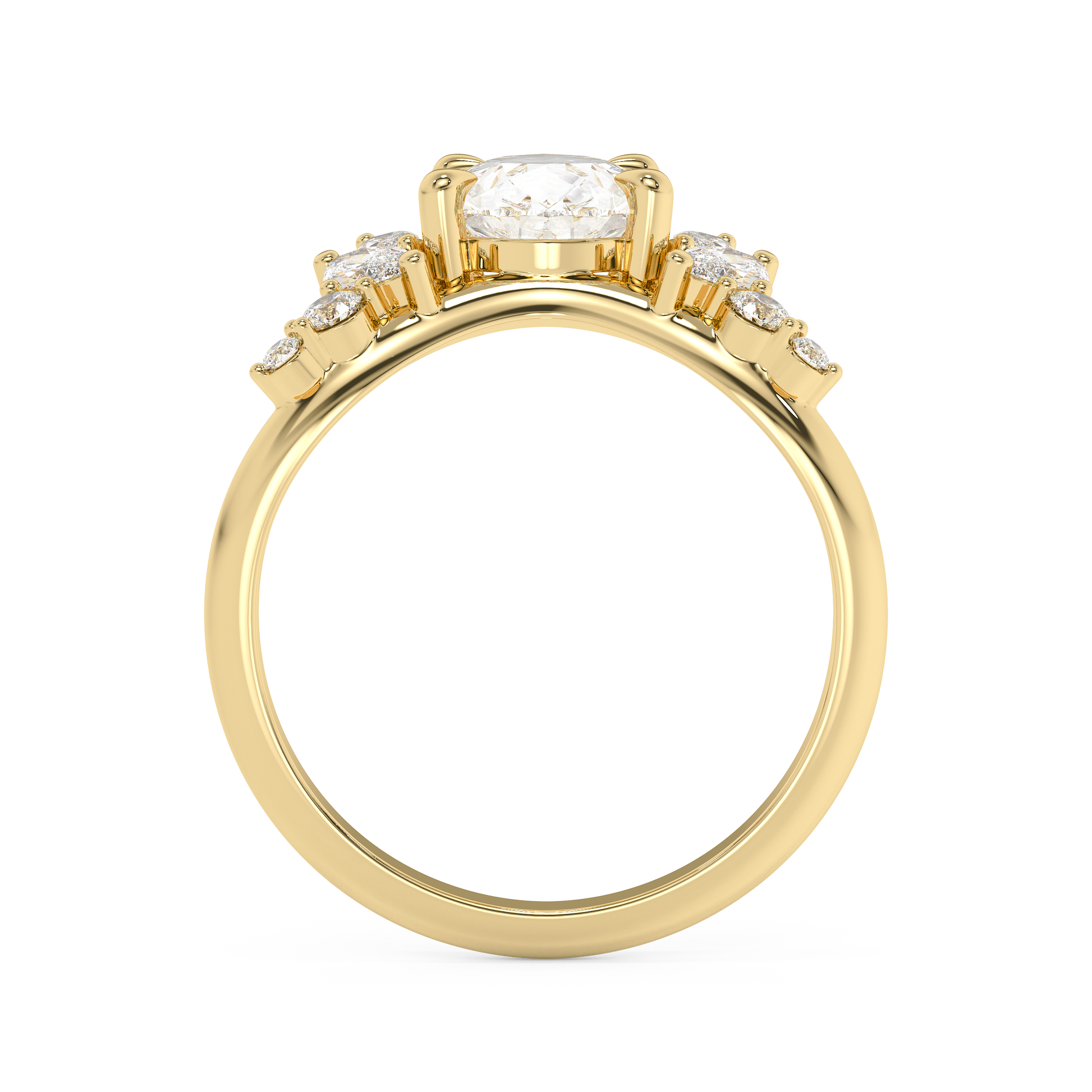 Emerald Solitaire Lab Grown Diamond Engagement Ring