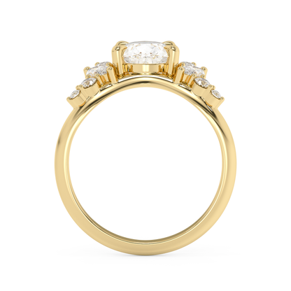Emerald Solitaire Lab Grown Diamond Engagement Ring