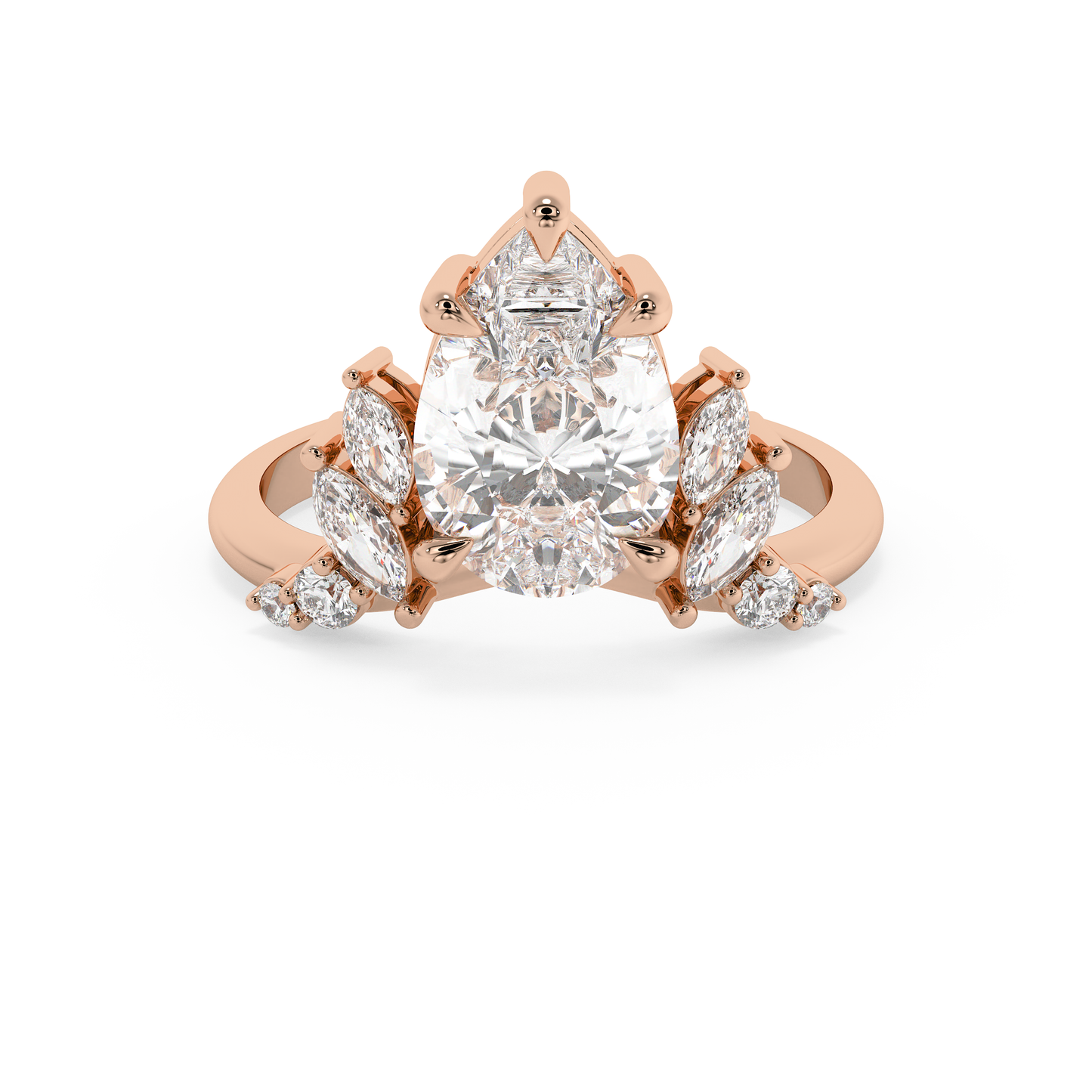 Emerald Solitaire Lab Grown Diamond Engagement Ring