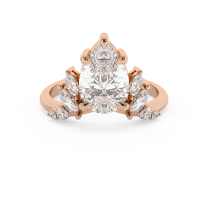 Emerald Solitaire Lab Grown Diamond Engagement Ring