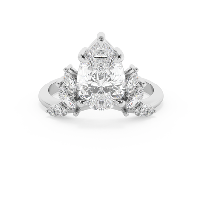 Emerald Solitaire Lab Grown Diamond Engagement Ring