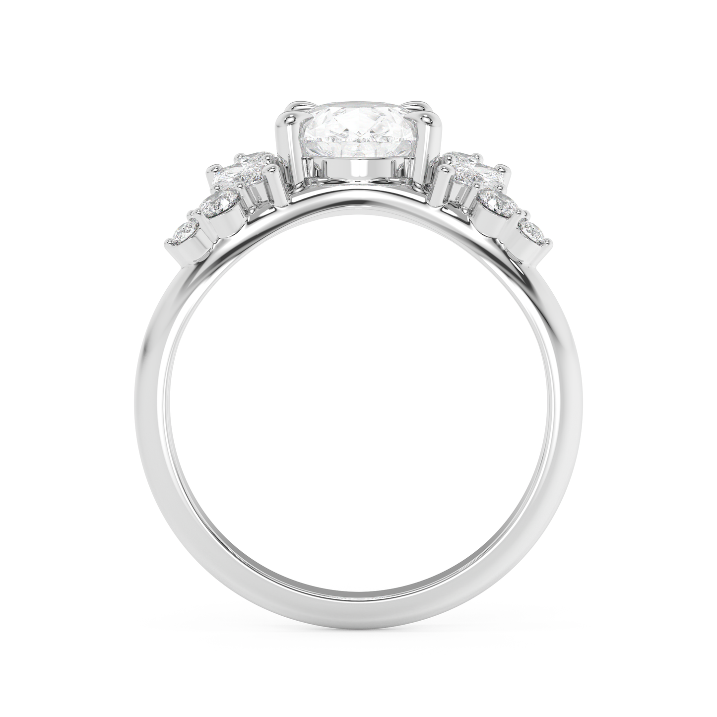 Emerald Solitaire Lab Grown Diamond Engagement Ring