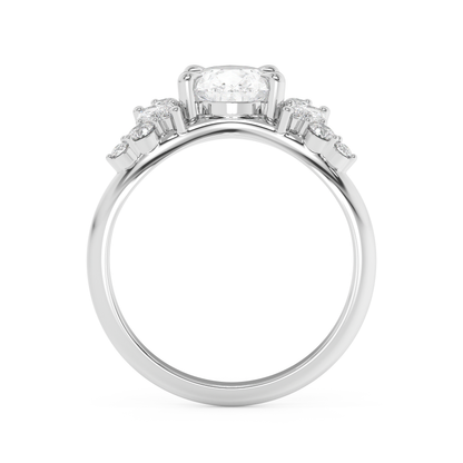 Emerald Solitaire Lab Grown Diamond Engagement Ring