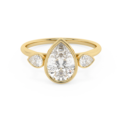Emerald Solitaire Lab Grown Diamond Engagement Ring
