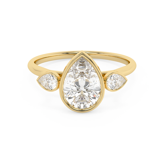 Emerald Solitaire Lab Grown Diamond Engagement Ring