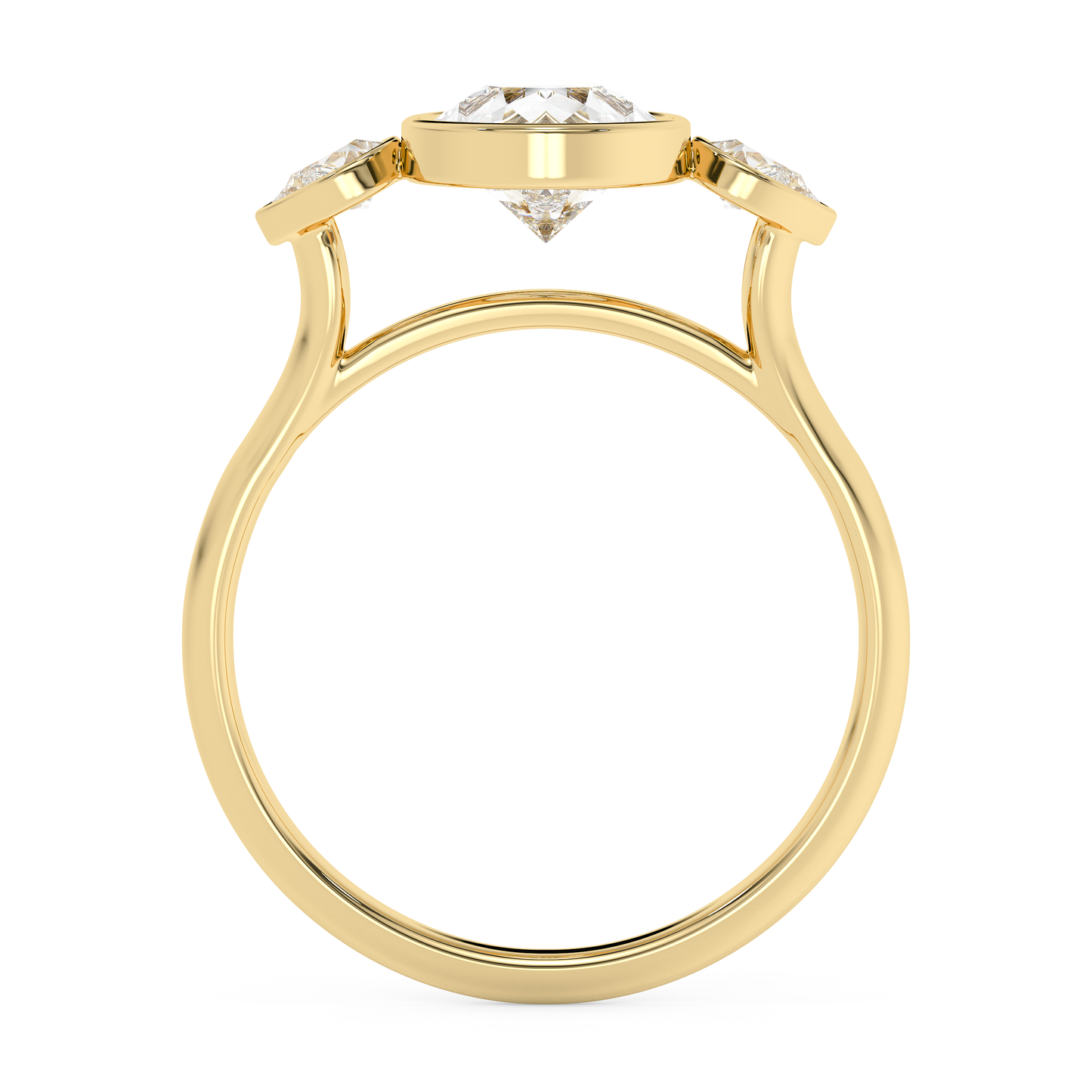Emerald Solitaire Lab Grown Diamond Engagement Ring