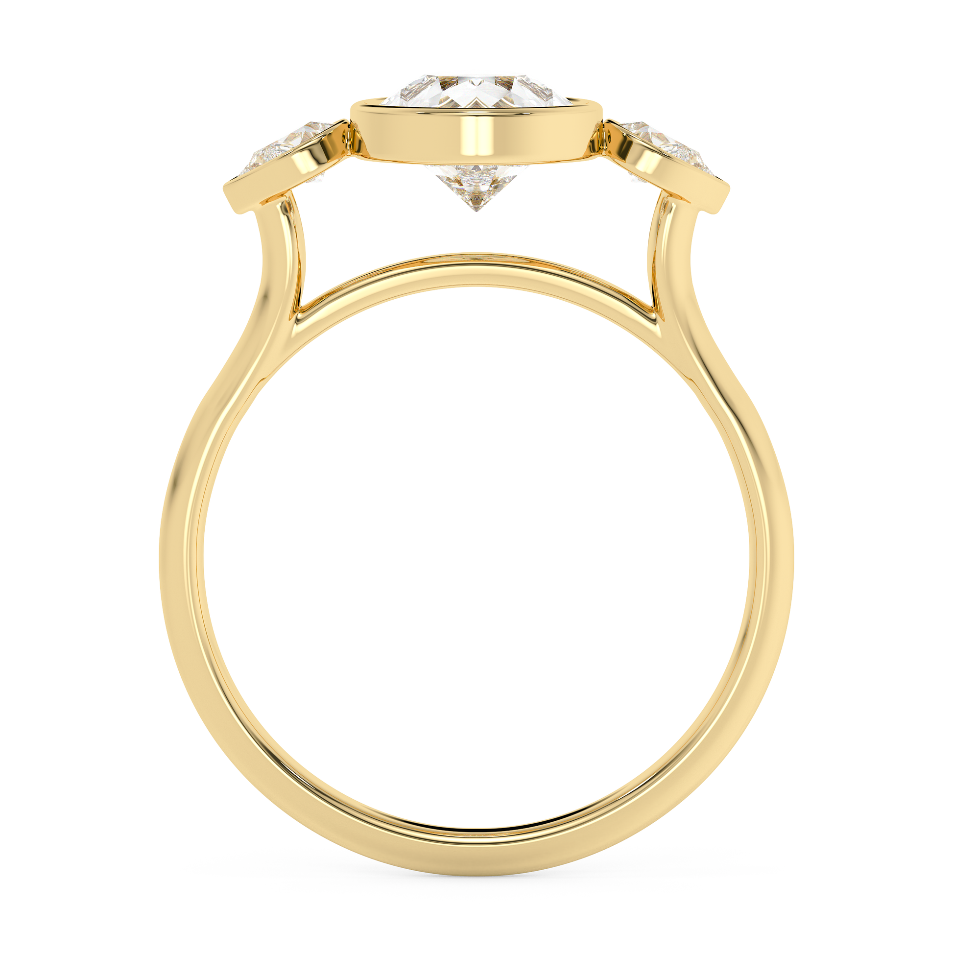 Emerald Solitaire Lab Grown Diamond Engagement Ring