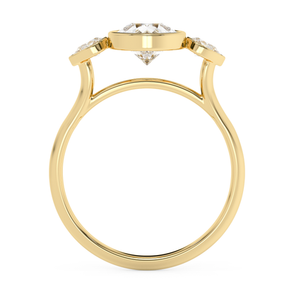 Emerald Solitaire Lab Grown Diamond Engagement Ring