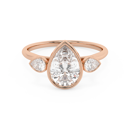 Emerald Solitaire Lab Grown Diamond Engagement Ring