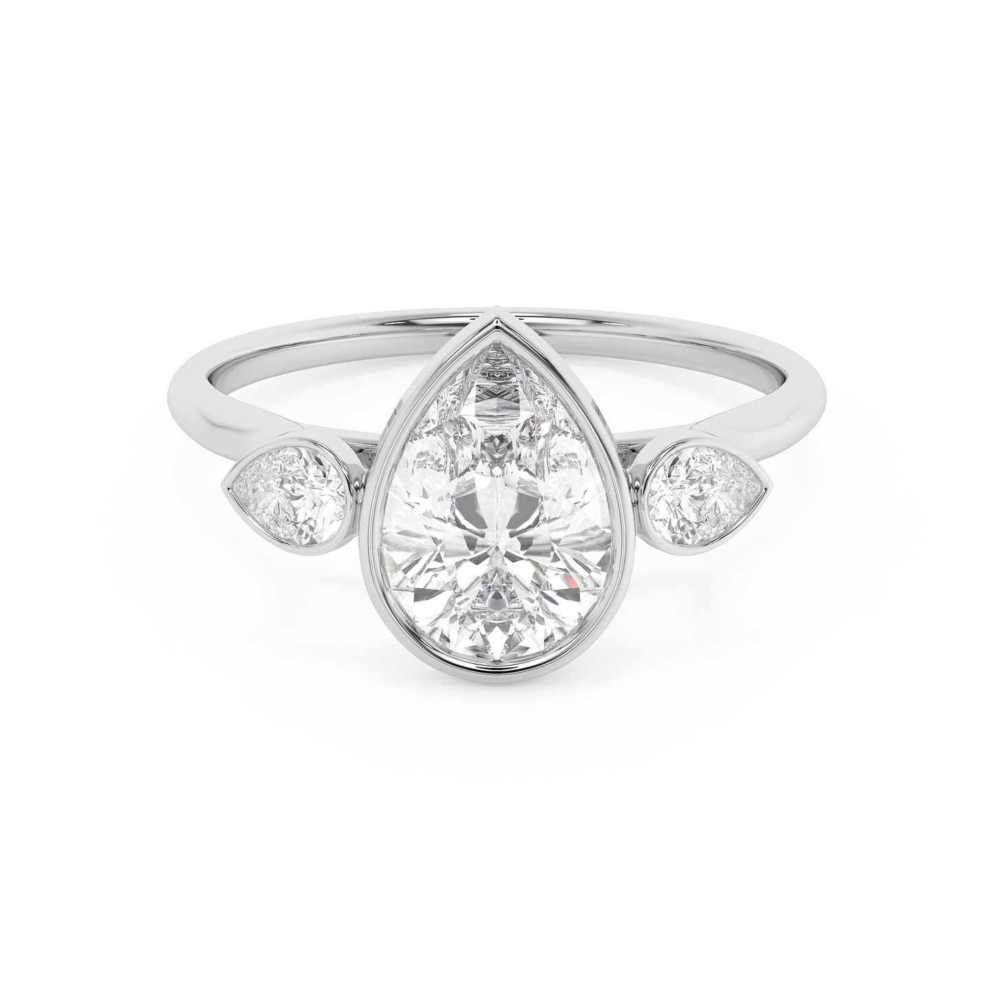 Emerald Solitaire Lab Grown Diamond Engagement Ring