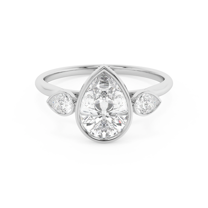 Emerald Solitaire Lab Grown Diamond Engagement Ring