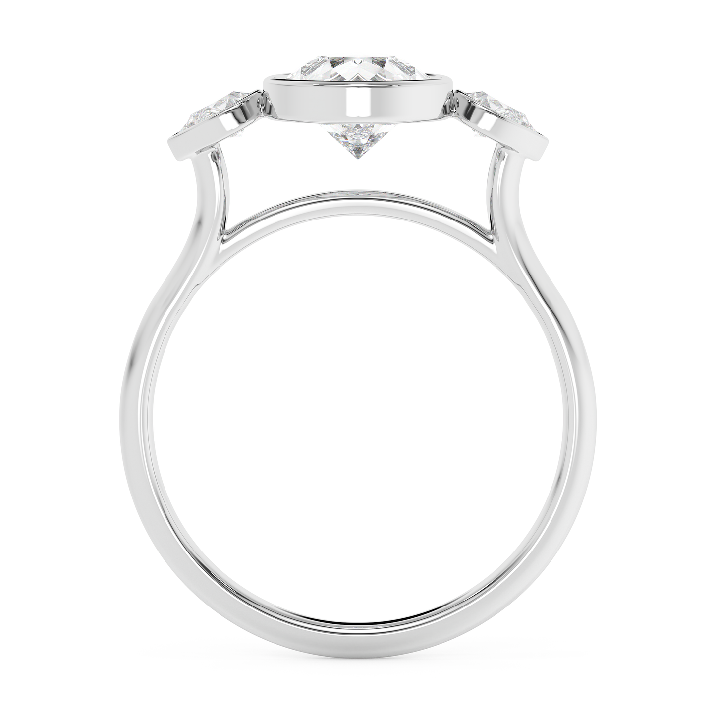 Emerald Solitaire Lab Grown Diamond Engagement Ring