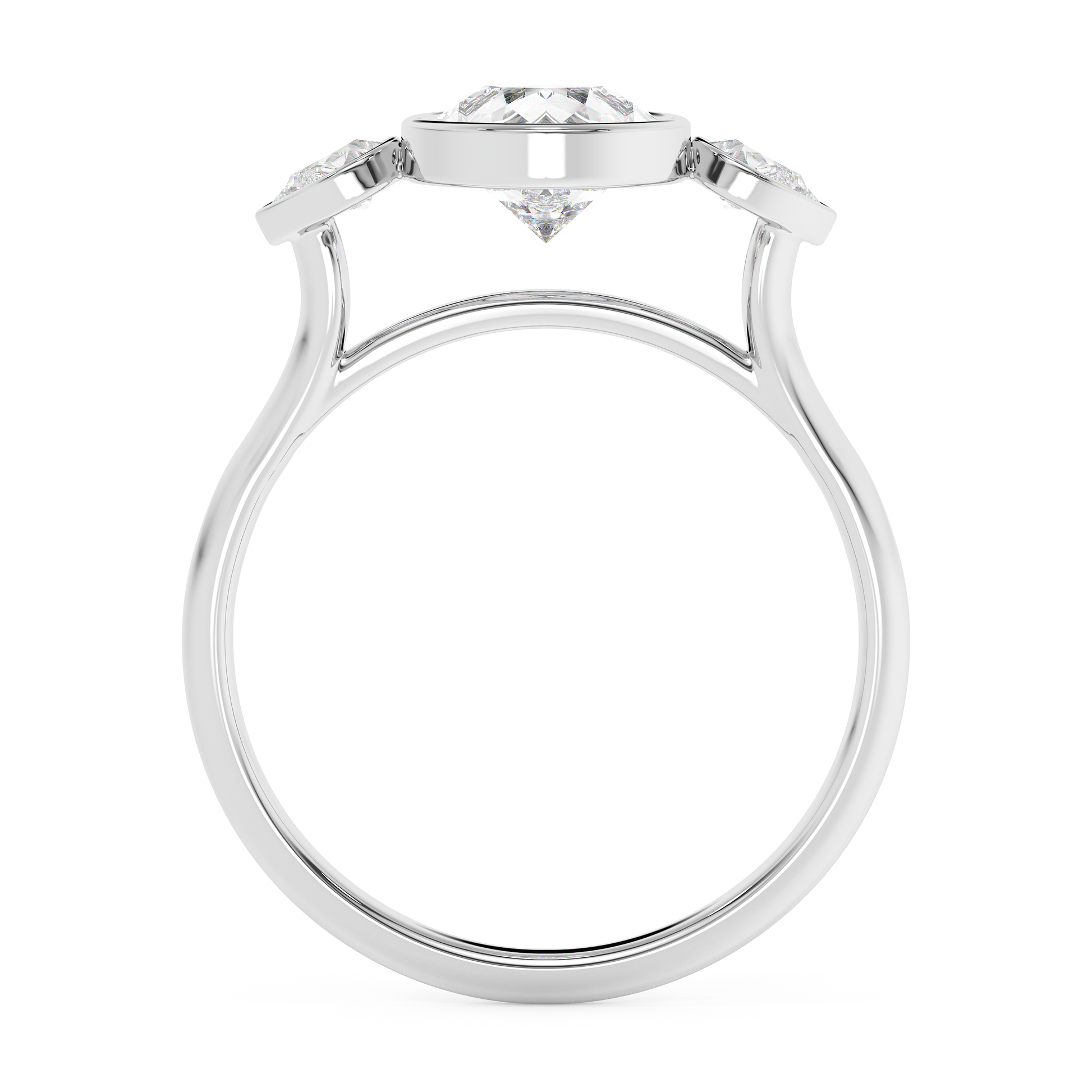 Emerald Solitaire Lab Grown Diamond Engagement Ring