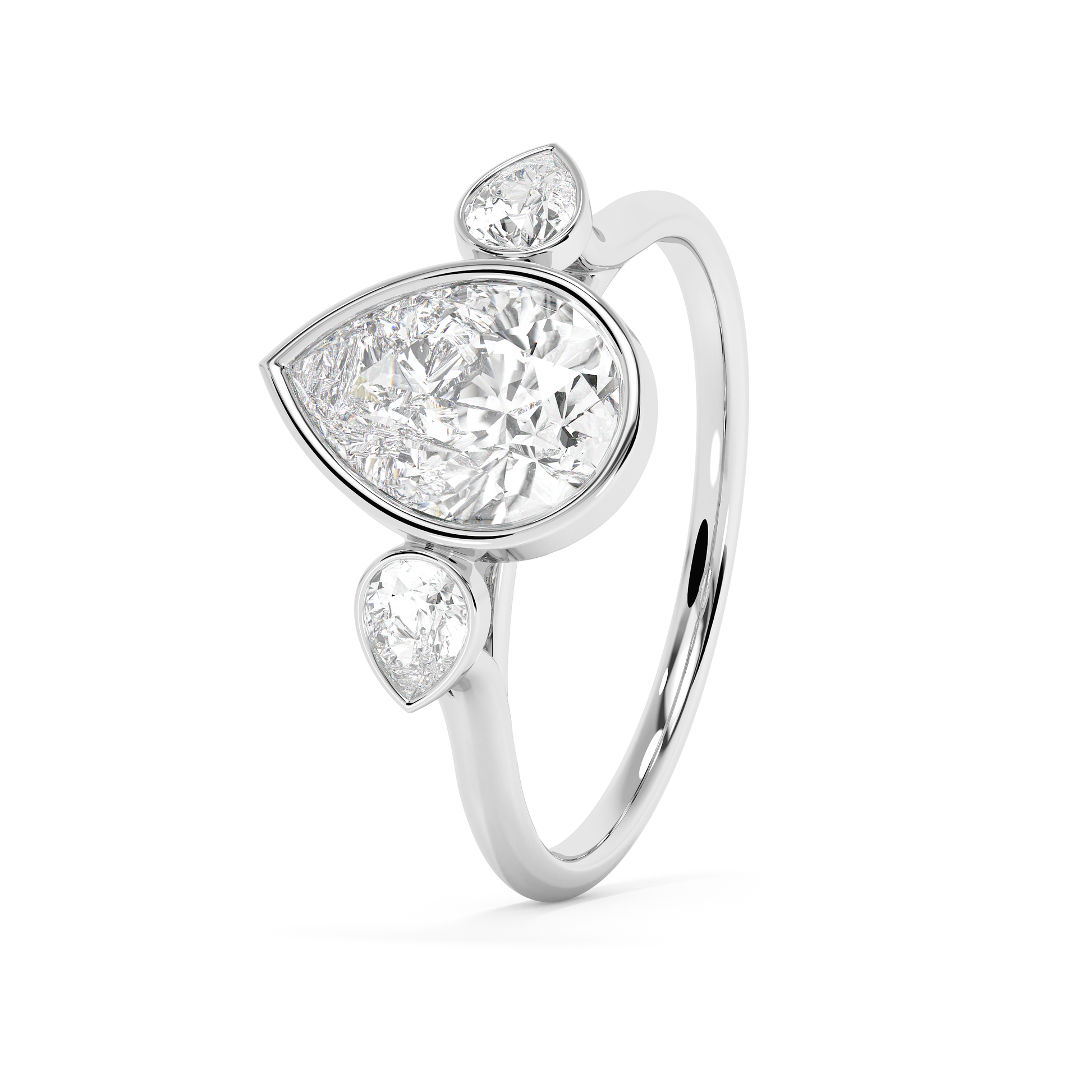 Emerald Solitaire Lab Grown Diamond Engagement Ring