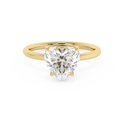 Emerald Solitaire Lab Grown Diamond Engagement Ring