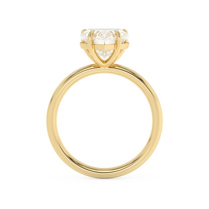 Emerald Solitaire Lab Grown Diamond Engagement Ring