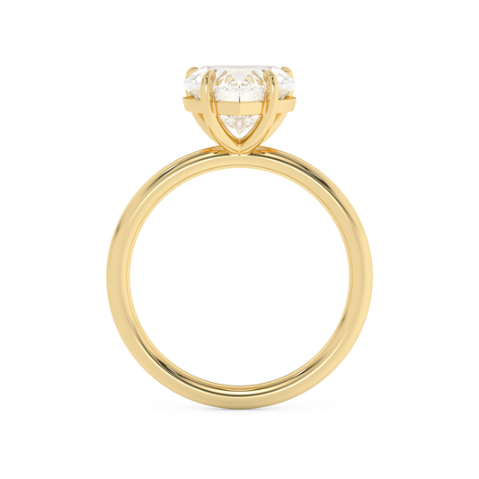 Emerald Solitaire Lab Grown Diamond Engagement Ring