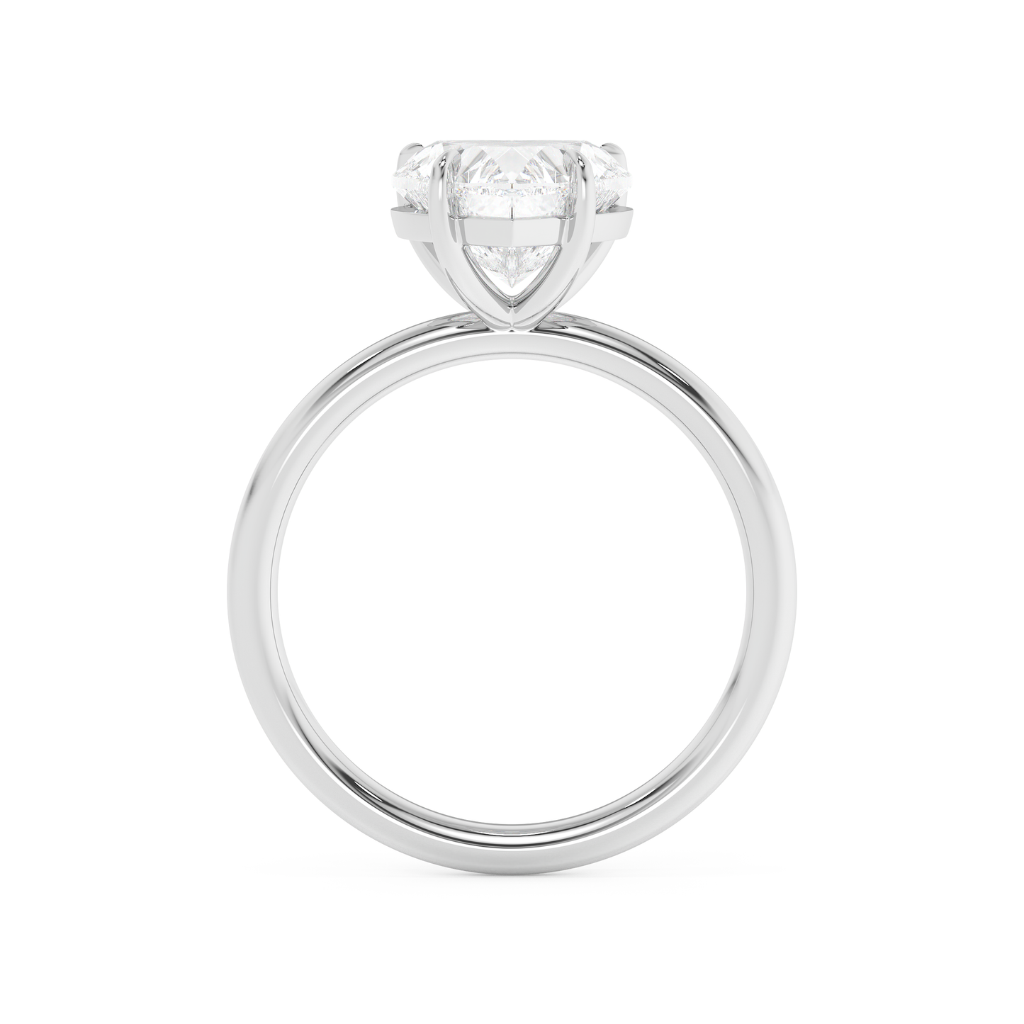Emerald Solitaire Lab Grown Diamond Engagement Ring